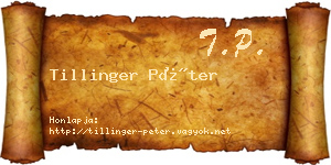 Tillinger Péter névjegykártya