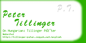 peter tillinger business card